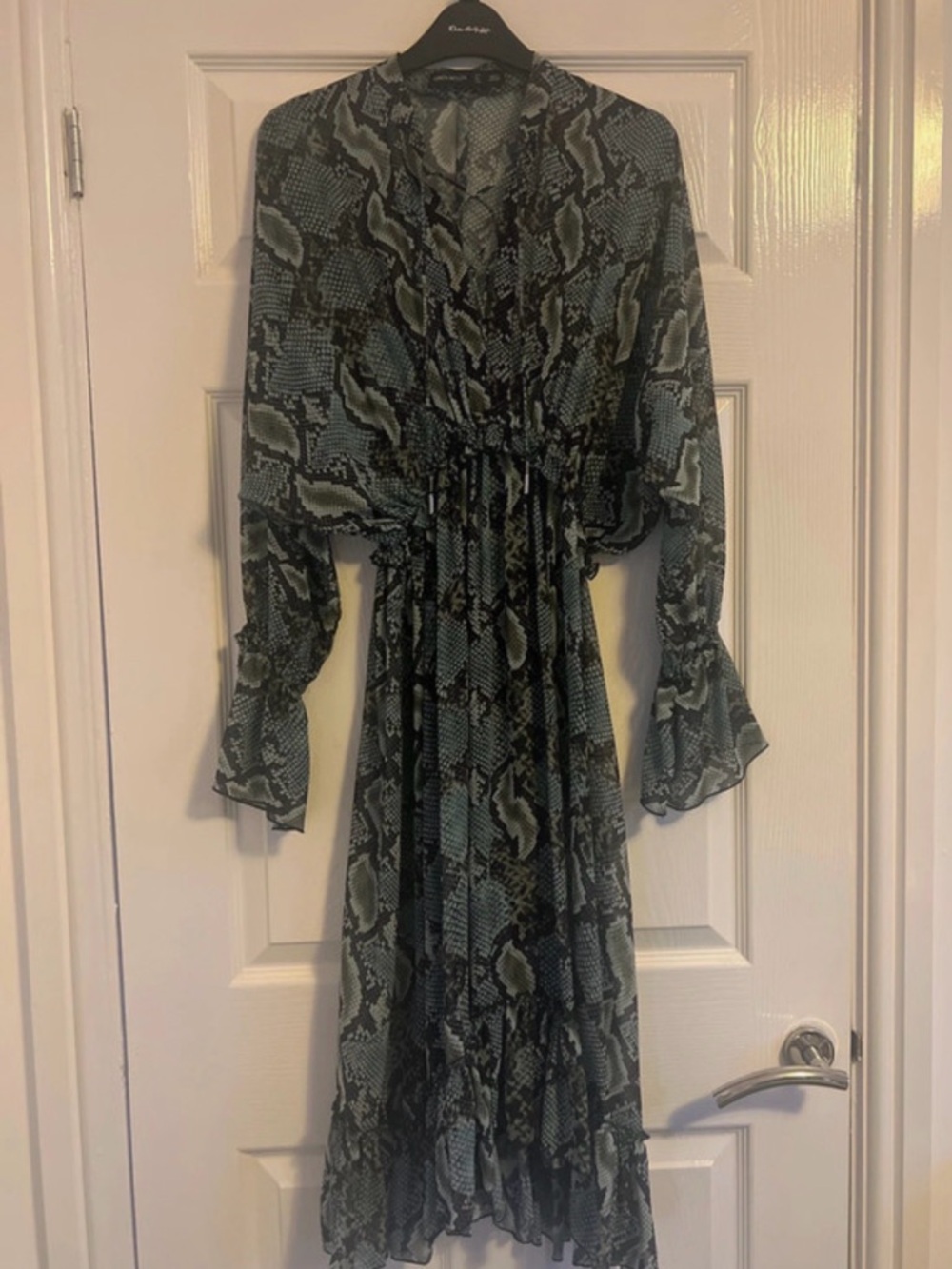 Karen Millen Snake Print Long Sleeve Midi Dress